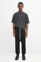 Rick Owens DRKSHDW spodnie dresowe bawełniane Prisoner Drawstring DU02E7395.RIG czarny