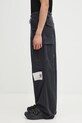 Maison MIHARA YASUHIRO spodnie bawełniane HUGE LAYERED A15PT056 czarny AW25
