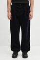 Carhartt WIP spodnie sztruksowe Evan Pant gładkie granatowy I033757.1C02