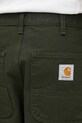 Carhartt WIP pantaloni in cotone Double Knee Pant verde I031501.4902