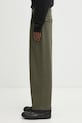 Maison Kitsuné cotton trousers Relaxed Pleated PM01125WW9043 green AW25