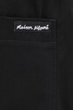 Maison Kitsuné spodnie bawełniane Cropped Pleated czarny PM01123WT3019