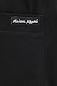 Maison Kitsuné cotton trousers Cropped Pleated black PM01123WT3019