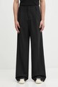 032C spodnie z dodatkiem wełny Wide Leg Suit tkanina czarny F25.MRW.0903.000