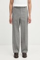 Visvim spodnie z dodatkiem wełny WIDE SLACKS SANTOME prosty czarny 125205008015
