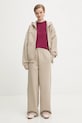 Pangaia spodnie dresowe bawełniane beżowy 10002676.