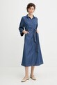 MUNTHE sukienka jeansowa PRESCOTT trzy czwarte niebieski 252134025207