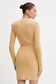 Odzież Elisabetta Franchi sukienka z dodatkiem wełny AM04S56E2 beżowy