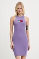 Tommy Jeans sukienka maxi fioletowy DW0DW20877