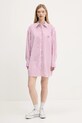 Tommy Jeans rochie din bumbac DW0DW21122 roz AW25