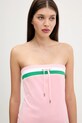Juicy Couture bársony ruha VELOUR STRIPE TUBE DRESS rózsaszín JCWED225353