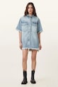 AllSaints rochie din denim FAYE W221DC albastru