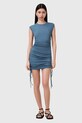 AllSaints sukienka bawełniana SONNY bawełna niebieski W238DC
