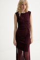 Gestuz sukienka drapowana 10910318 bordowy