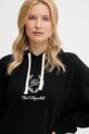 Karl Lagerfeld sukienka bawełniana czarny A3W44010