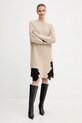 Pinko vestito con lana applique beige 105504.A2R1