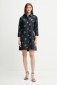 Βαμβακερό φόρεμα Pinko 105476.A2QA μαύρο AW25