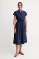 Хлопковое платье United Colors of Benetton 49WNDV0BV тёмно-синий AW25