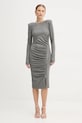 Šaty s prímesou vlny Pinko s elastanom sivá 106126.A2ZU