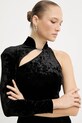 Versace Jeans Couture rochie de catifea negru 79HAO910.J0193