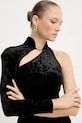 Versace Jeans Couture rochie de catifea negru 79HAO910.J0193