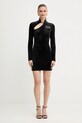 Versace Jeans Couture rochie de catifea 79HAO9A1.J0241 negru AW25