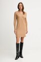 United Colors of Benetton rochie cu lână 1044DV02C bej AW25
