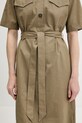 Barbour sukienka z domieszką lnu NICOLE LDR0894 zielony