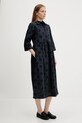 Barbour rochie din bumbac MELISSA LDR0896 bleumarin AW25
