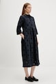 Barbour rochie din bumbac MELISSA LDR0896 bleumarin AW25