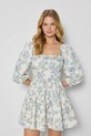 Bizuu rochie din bumbac CHARELLA mini bej CHARELLA.KREMOWY.SS25