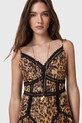 AllSaints sukienka ZIA W095DC pomarańczowy AW25