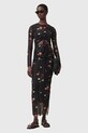AllSaints rochie KATHY maxi negru W233DC