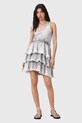 AllSaints rochie din bumbac CAVARLY mini gri W275DC