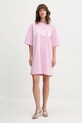 MSGM sukienka bawełniana 3941MDA510.257798 różowy AW25
