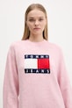 Сукня з домішкою вовни Tommy Jeans рожевий DW0DW21462