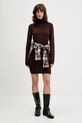 Tommy Jeans sukienka bawełniana DW0DW21958 brązowy NC25