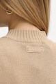 Armani Exchange sukienka z dodatkiem wełny XW001308.AF13774 beżowy