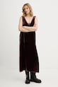 ZADIG&VOLTAIRE sukienka welurowa casual bordowy WWDR02571
