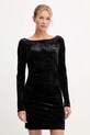 Patrizia Pepe rochie de catifea mini negru 2A2979.J343