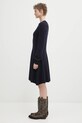 Vlněné šaty Lacoste EF4161 námořnická modř AW25