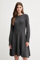 Lacoste sukienka wełniana casual szary EF4161