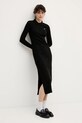 Lacoste sukienka bawełniana EF5297 czarny AW25