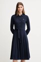 Lacoste sukienka bawełniana EF5299 granatowy AW25