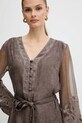 Guess rochie din mătase CAMILLA maro W5BK76.WE550
