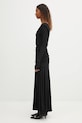 Šaty GANNI Interlock Jersey Crossover Ruched Long T4213 čierna AW25