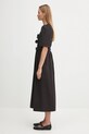 GANNI sukienka Stretch Cotton Tie Strap Midi W0842 czarny AW25