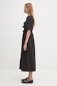 Сукня GANNI Stretch Cotton Tie Strap Midi W0842 чорний AW25