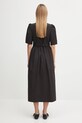 Odzież GANNI sukienka Stretch Cotton Tie Strap Midi W0842 czarny