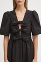GANNI sukienka Stretch Cotton Tie Strap Midi czarny W0842
